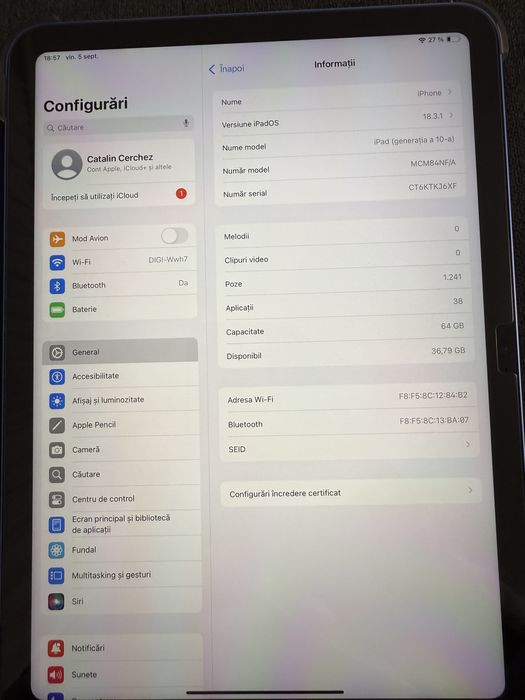 Ipad 10 64 gb albastru