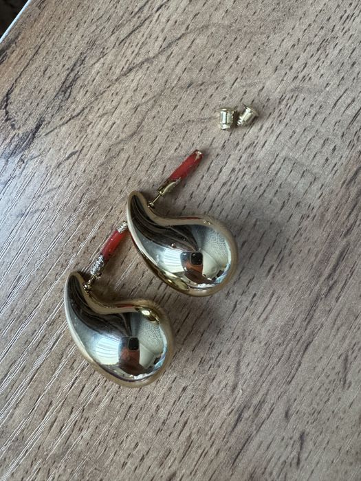 Сережки капли золотистые