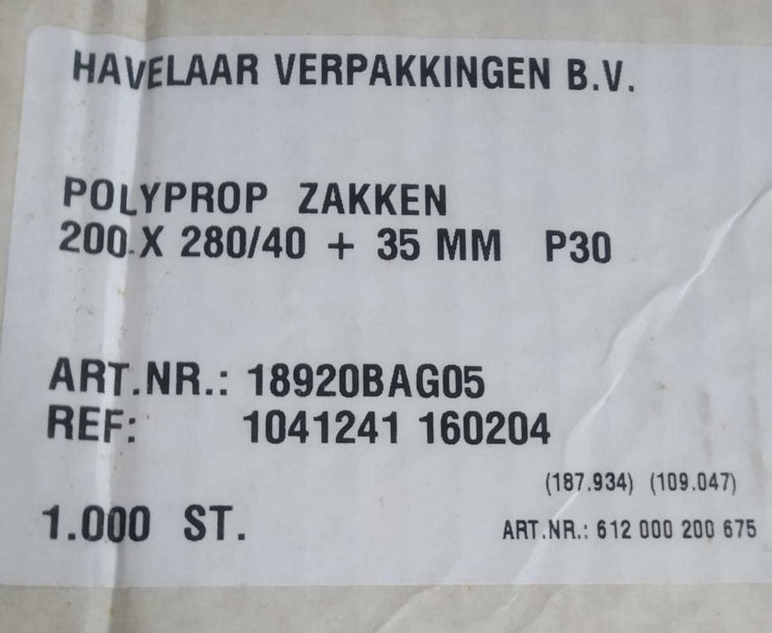 Set 1000 bucati, pungi din plastic, 200x280+40+35 mm, P30 transparente