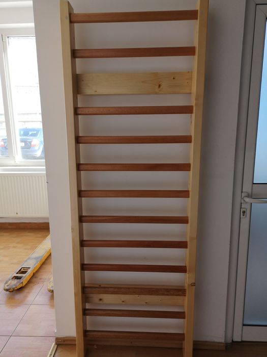 Spalier gimnastica 200/70 cm, 12 trepte, nelacuit