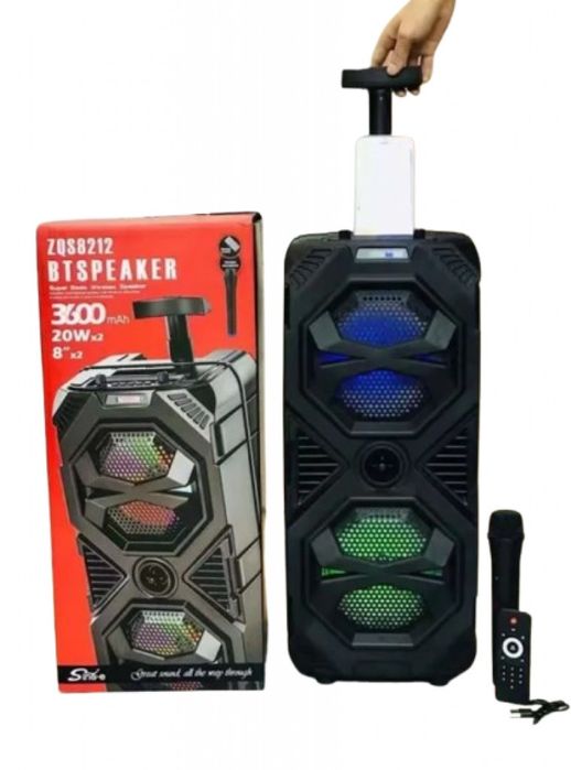 Висококачествена тонколона с микрофон 8"х2