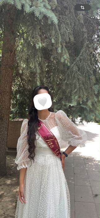 Белое женское платье, почти новое