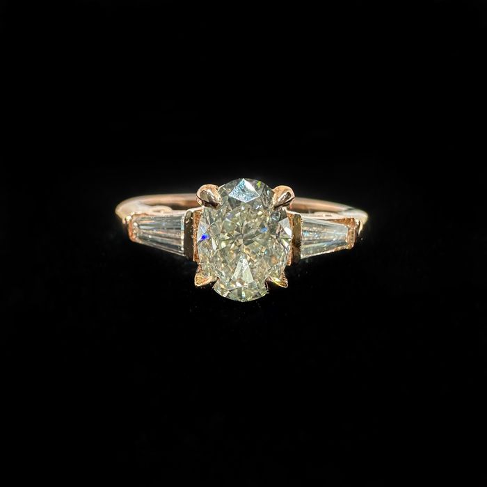 Inel din aur roz 14k cu diamante naturale 1.35ct