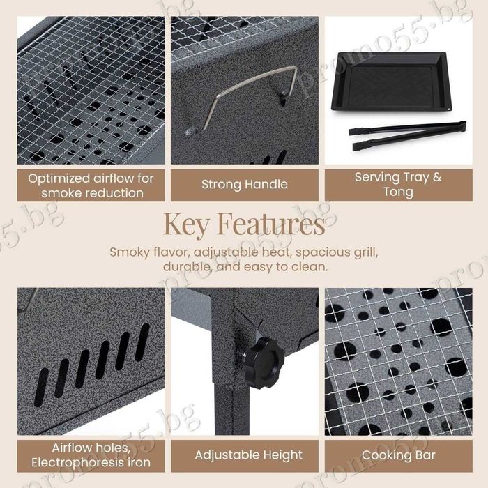 Преносимо Барбекю на Дървени Въглища за Двор, Градина, Пикник