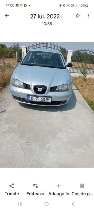 Vând mașină seat ibiza,în perfecta stare de funcționare, anul2006,toate actele la zi