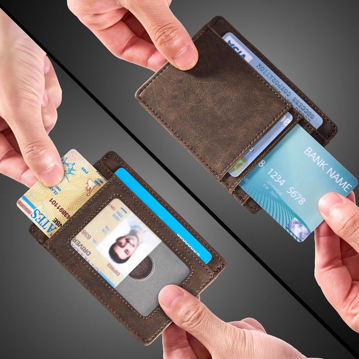 Portofel piele, slim , RFID , perfect pentru noul buletin !!