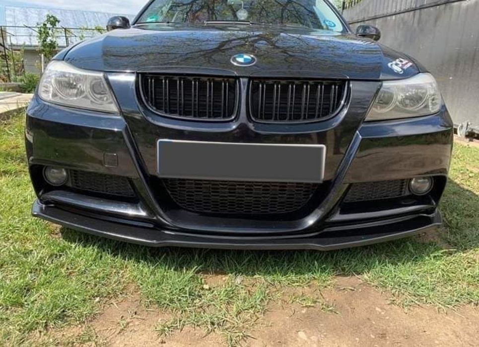 Prelungire Lip Bara Față BMW Seria 3 E90 E91 – M Tech  Negru Lucios