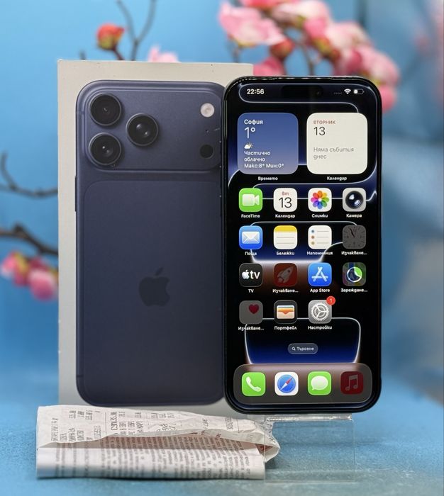 ГАРАНЦИОНЕН!!! Apple iPhone 17 Pro Max, 512GB, 5G, Deep Blue