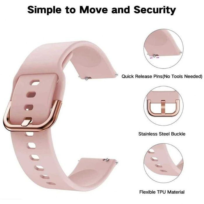 Curea silicon 20mm ceas Amazfit GTS 3/2/2e GTS 2 Mini/Pro GTR 42mm
