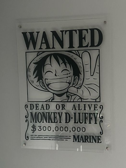 Tablou Wanted One Piece cu Monkey D Luffy