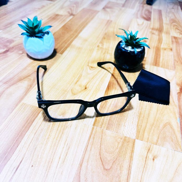 Ochelari Chrome Hearts negri cu lentile transparente Anti Blue-Light + Protectie UV – NOI / Livrare ORIUNDE / Calitate PREMIUM