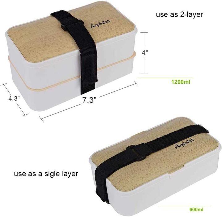 Bento Box кутия за храна 1200 мл Acupteatech, без BPA