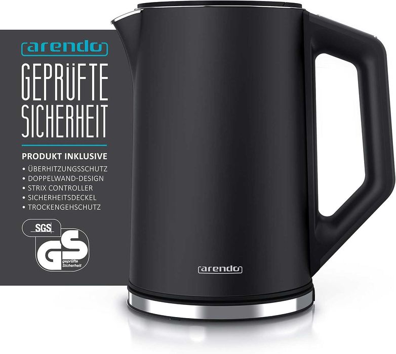 Fierbător apă Arendo Elegant inox, reglaj temperatură, 1.5L 2200W, NOU