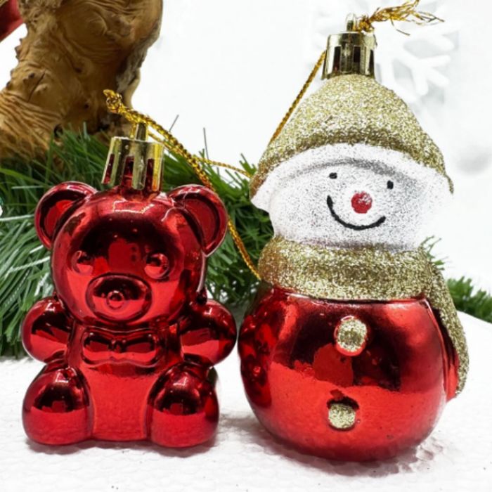Коледен комплект украса 8 броя – Червени и бели висулки  Premium Colle