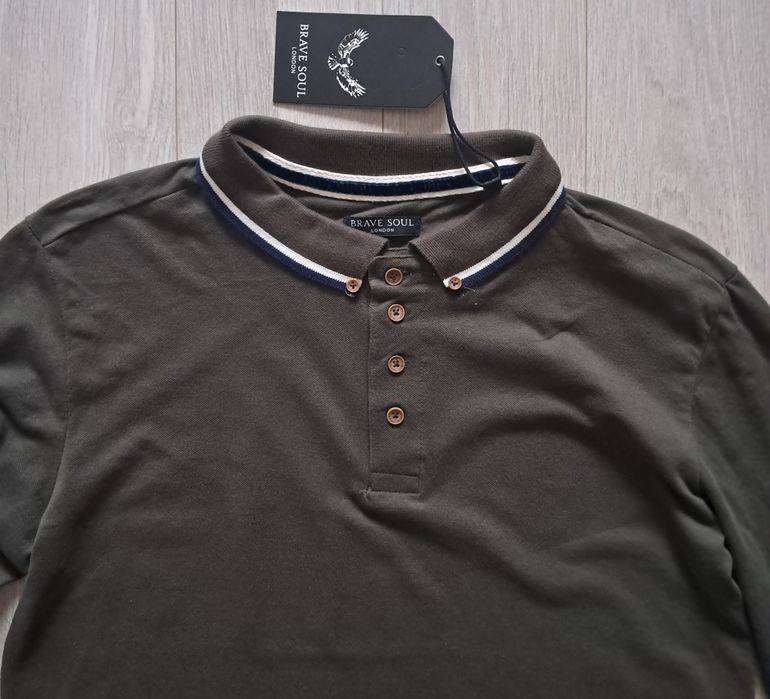 Мъжка памучна блуза с яка BRAVE SOUL , размери - M, L , XL и XXL.