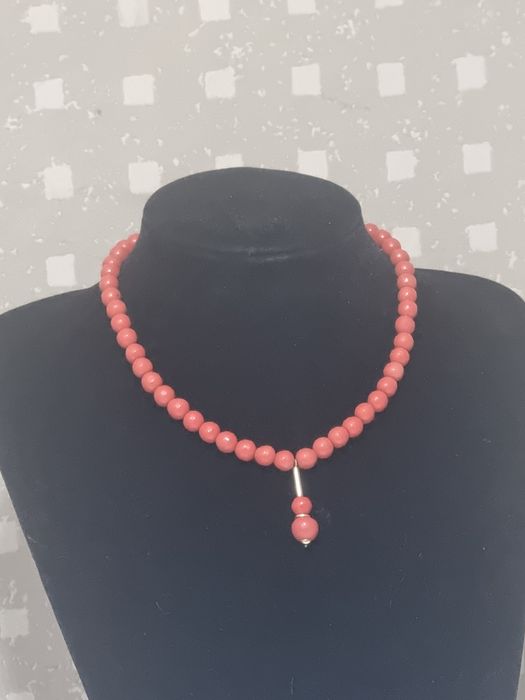 Colier din coral roșu natural închizătoare din aur