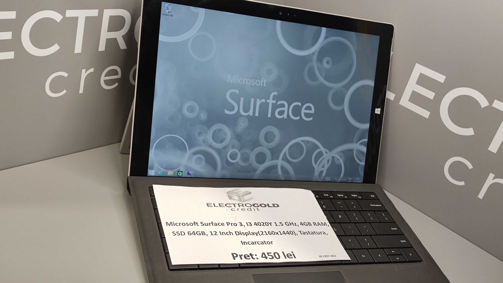 Tablet-PC Microsoft Surface Pro 3/12 Inch/I3 4020Y/4GB RAM/SSD 64GB/Tastatura/Incarcator ID1327-AG2