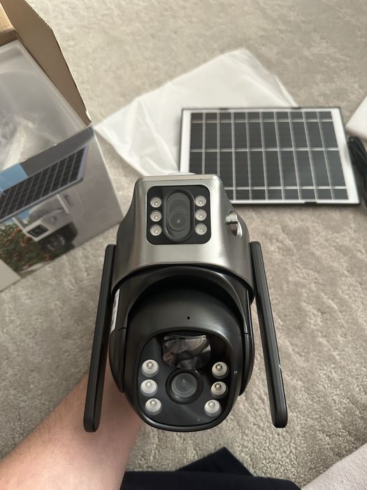 Camera video dubla 4g cu SIM si transmitere, panou solar inclus