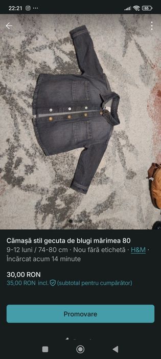 Cămașă hm pentru bebe  74/80