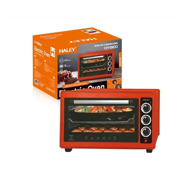 Cuptor electric 360°, Timer, Tuburi inox 304, 2000W, 48L, Roșu