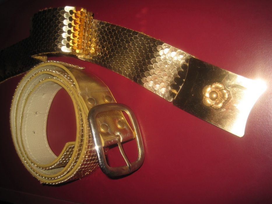 Златни колани, имитиращи кожа на змия, змийска плетка, златно коланче