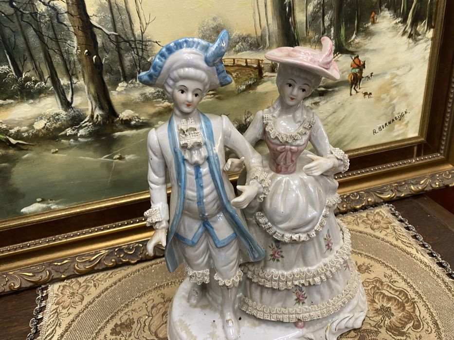 Порцеланова фигурална композиция галантна двойка Германия 1950–1965