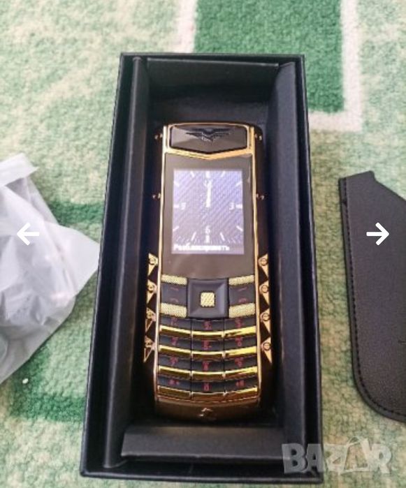 Мобилен телефон марка SERVO с две СИМ карти + кутия + зарядно + калъв