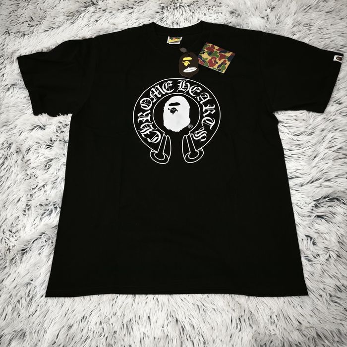 BAPE x CHROME HEARTS тениска унисекс черен цвят размер L НОВА