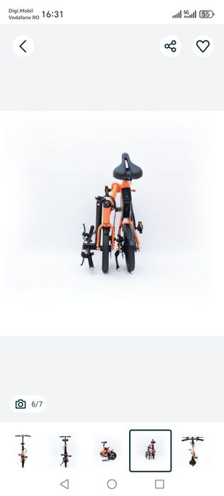 iVELO Bicicleta elec pliabila bat LG LI-ion 7.8Ah 50km,bluetooth porto
