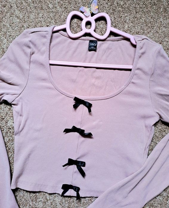 Bluza roz cute model Lolita cu fundite