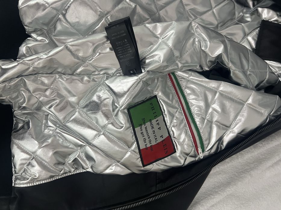 Phillip Plein кожанная куртка-бомбер