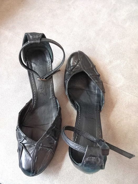 Дамски обувки от естествена кожа, с удобно токче, № 38