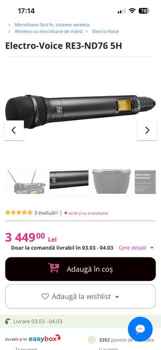 Microfon profesional Electrovoice RE3