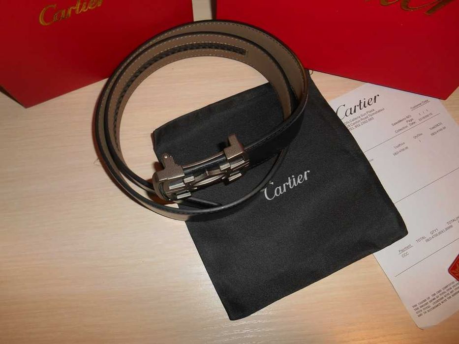 Мъжки дамски колан Cartier естествена кожа