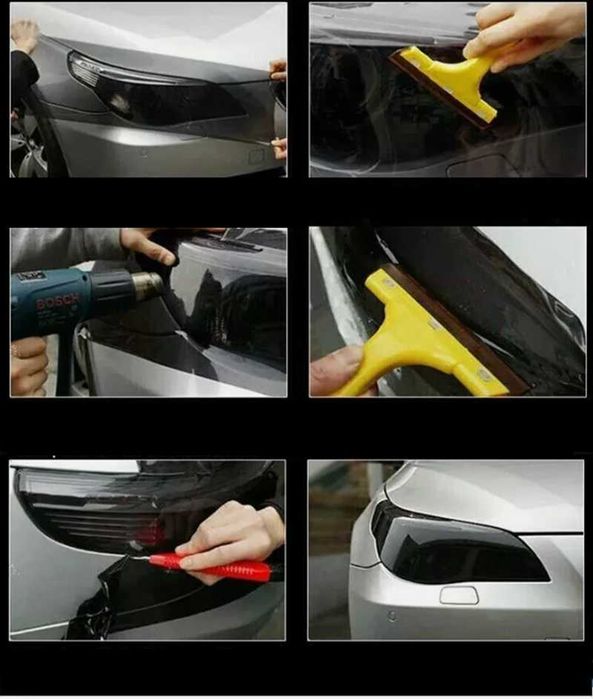 Самозалепващо фолио за фарове/стопове - 8 метра/30см.