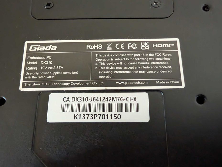 Mini pc Giada DK310, cpu Intel Celeron J6412