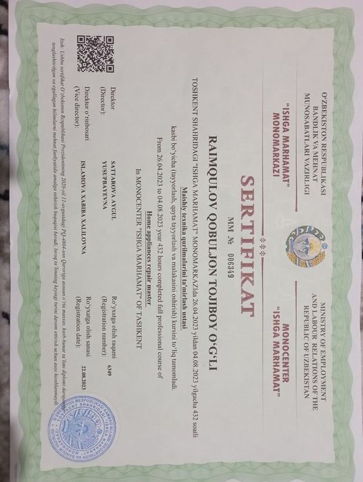 Ремонт стиральных машин| Ремонт холодильник| Kir yuvish mashina ustasi