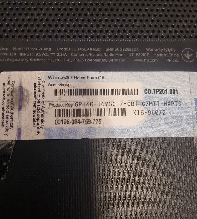 Лаптоп  HP 17-ca0204ng 17 инча