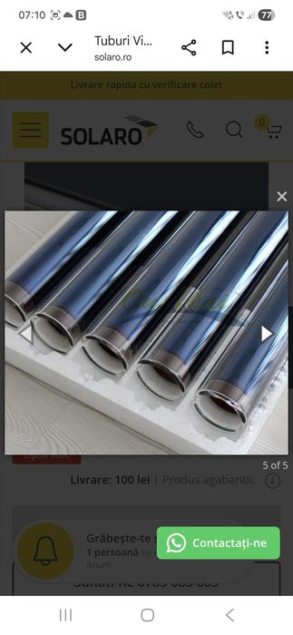 Tuburi Panouri solare Noi Solaro 58x1800