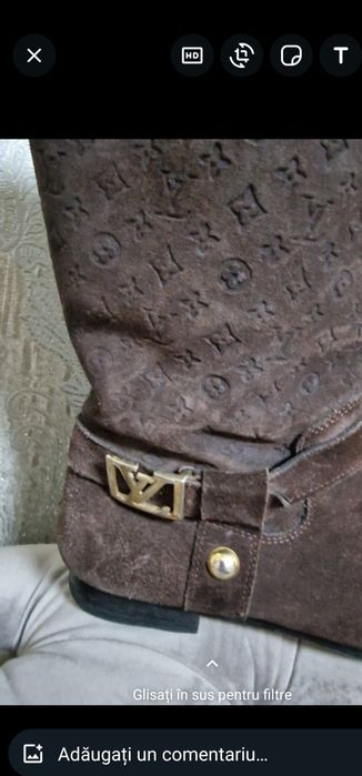 Cizme superbe LV piele naturala întoarsă 40