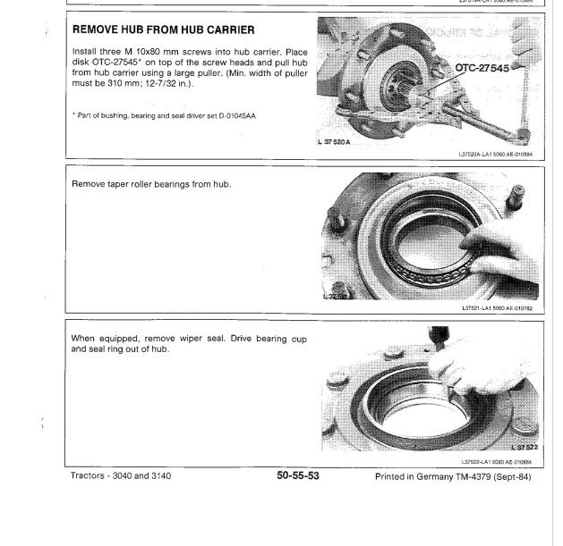 Manual service tractor John Deere 3040 3140 extrem de rar carte