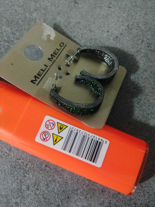 Cercei strass verde Meli Melo