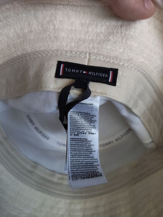 Tommy Hilfiger TH flag fabric bucket hat pălărie culoare crem/bej marimea OS noua originala