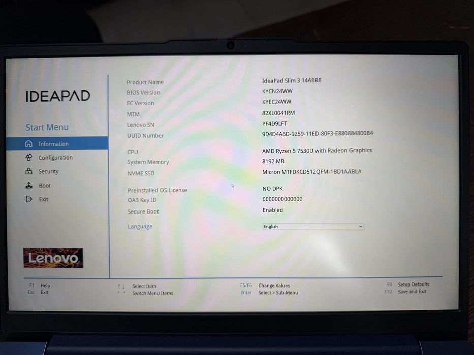 Lenovo IdeaPad 14” Amd Ryzen 5 7530u, 8gb ram, 512gb ssd