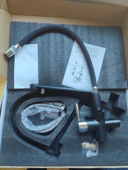 Baterie Bucatarie cu ieșire pt apa filtrata Dus Mobil Noua - 3 cai