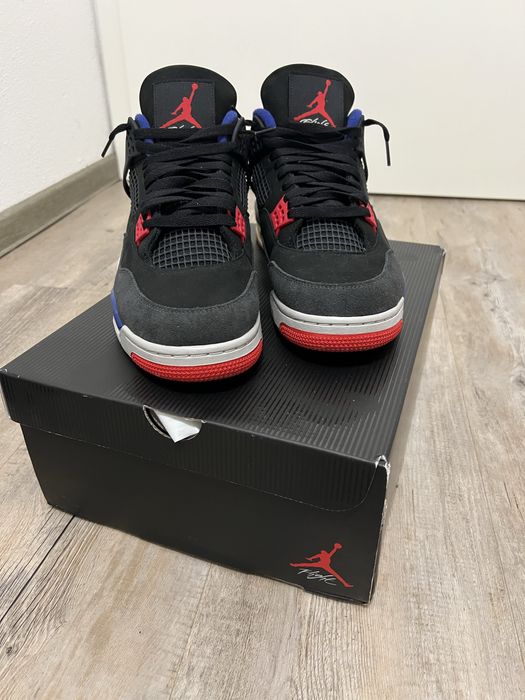 Air Jordan 4 retro black/fire red-deep royal blue noir/bleu royal