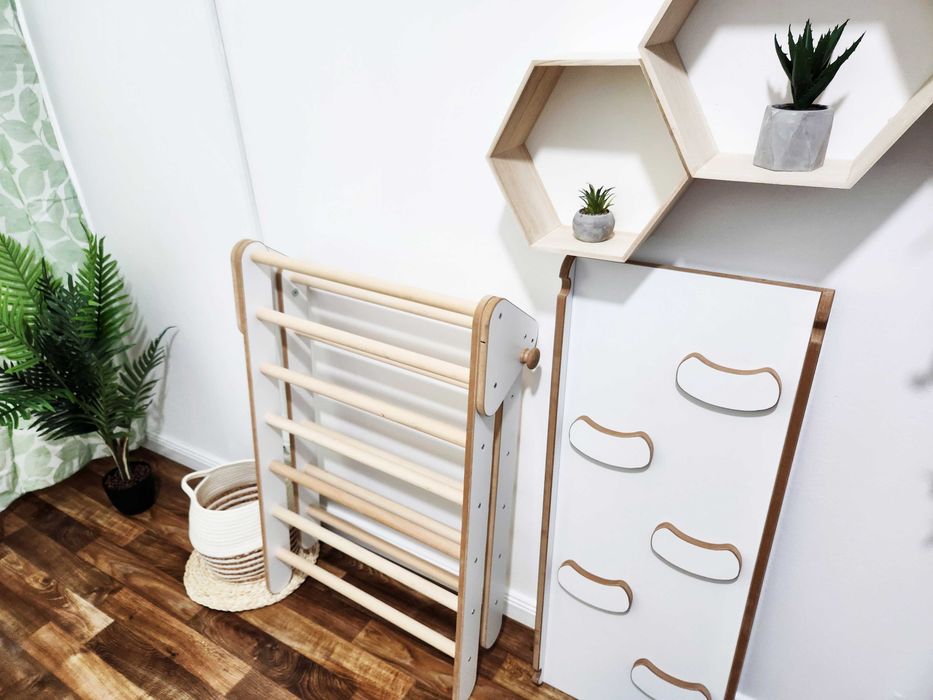 4in1 Montessori Triunghi mare Pikler de catarare +tobogan+ arc+ perna