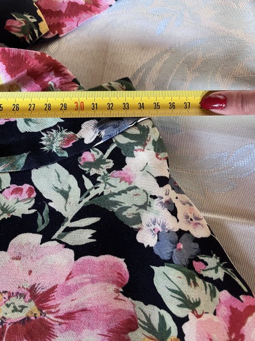 Zara, fustă mini, imprimeu floral, 100% viscoză, talie fundă