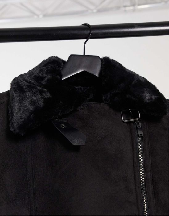 Stradivarius зимно велурено байкър яке/палто