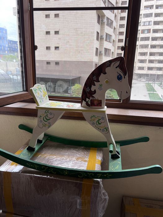 Лошадь качалка деревянная!